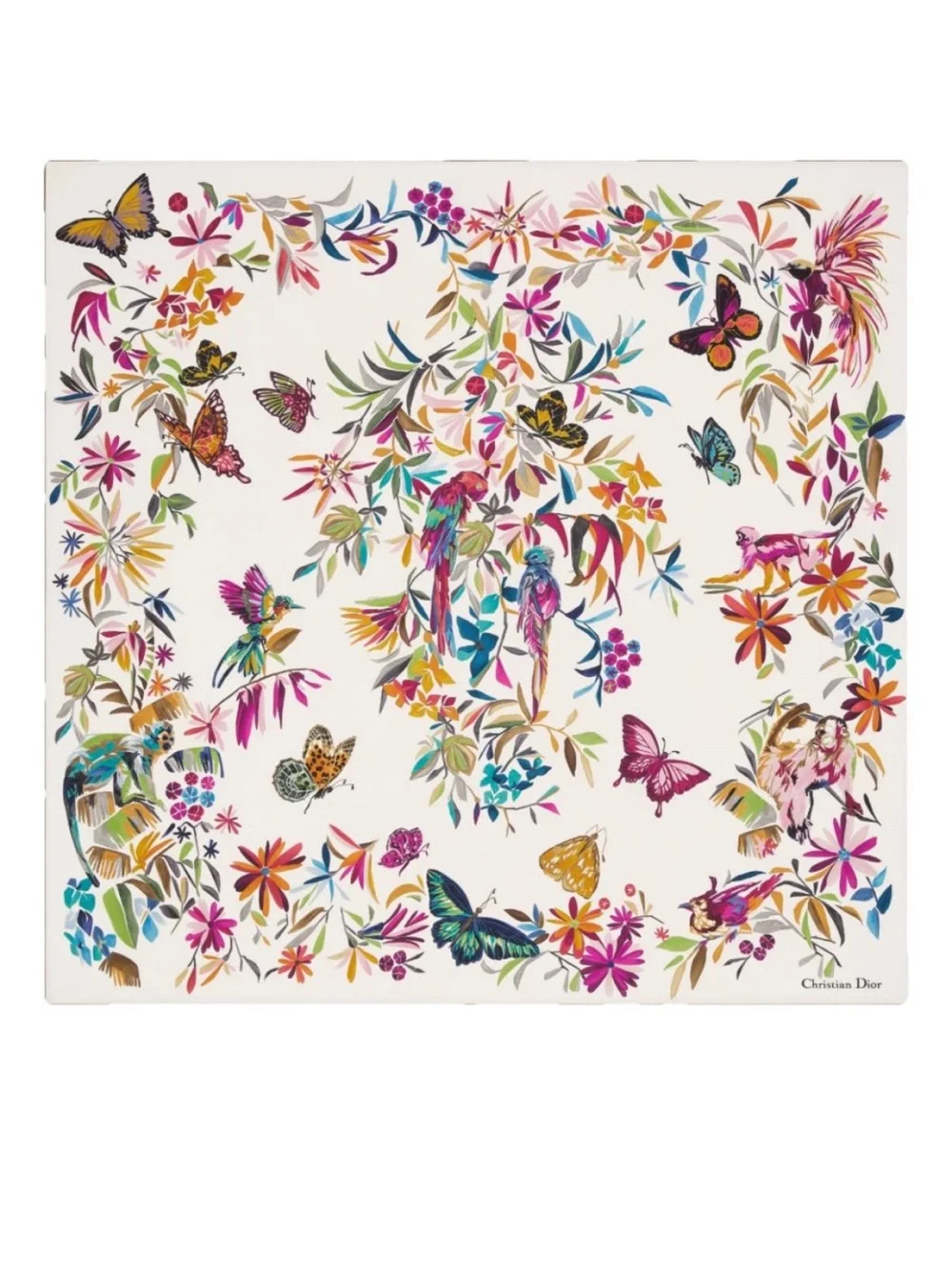 Christian Dior TOILE DE JOUY FANTASTICA  90 Square Silk Scarf